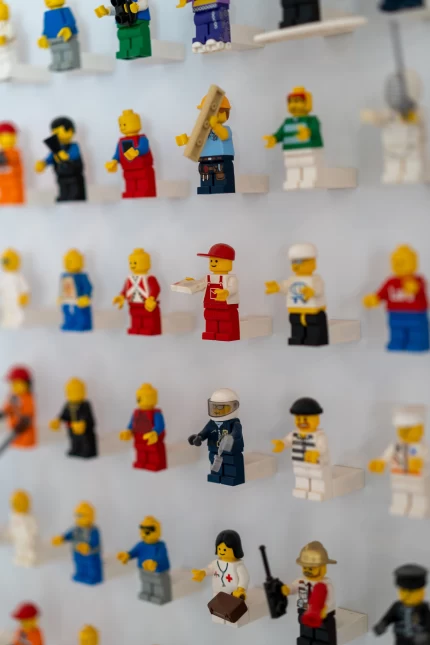 Detailfoto lego minifig wall